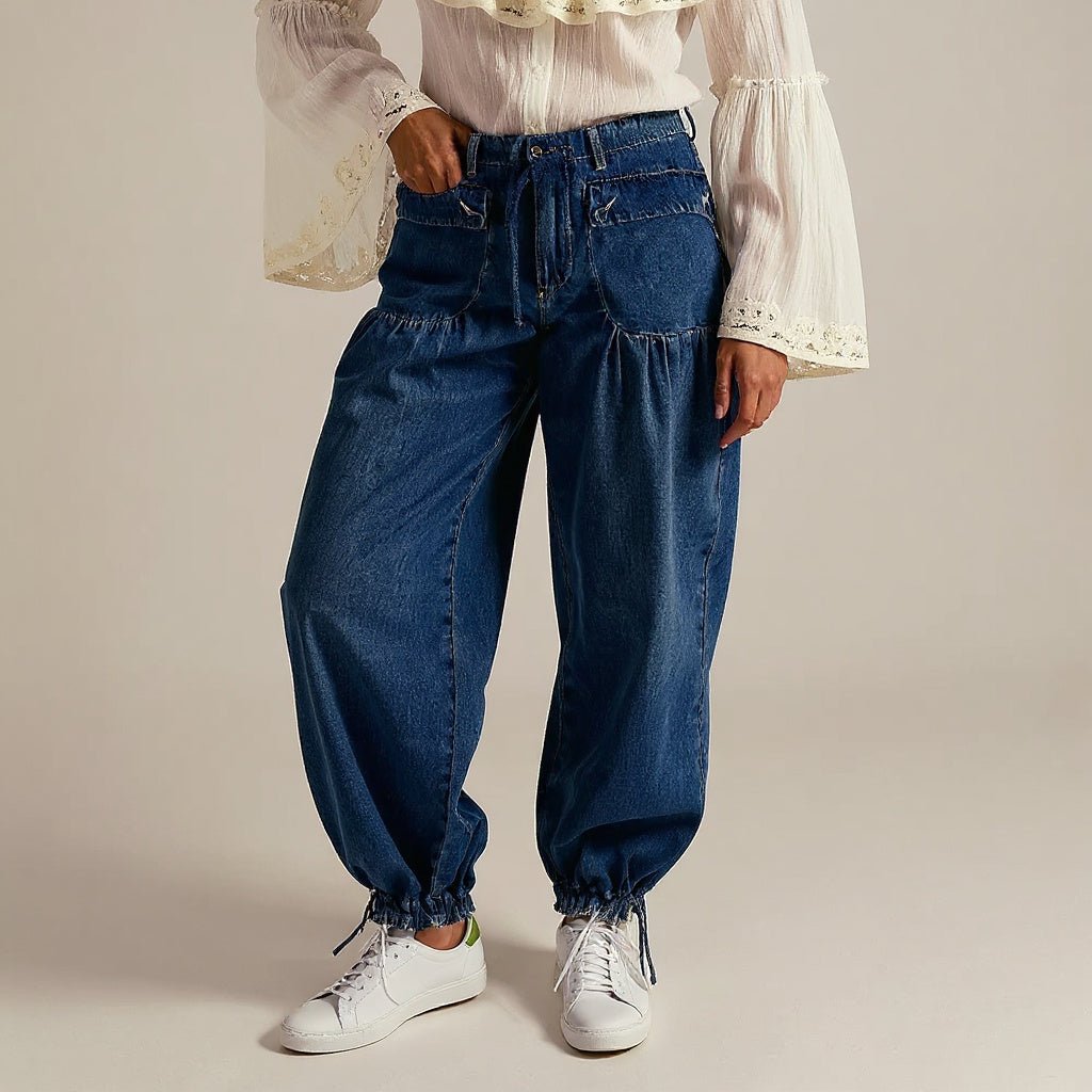 Nora | Pantalón Vaquero Fruncido - Inés Atelier