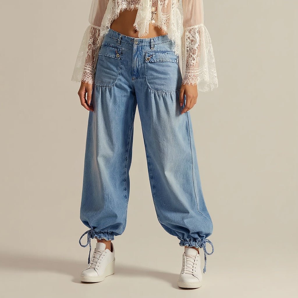 Nora | Pantalón Vaquero Fruncido - Inés Atelier