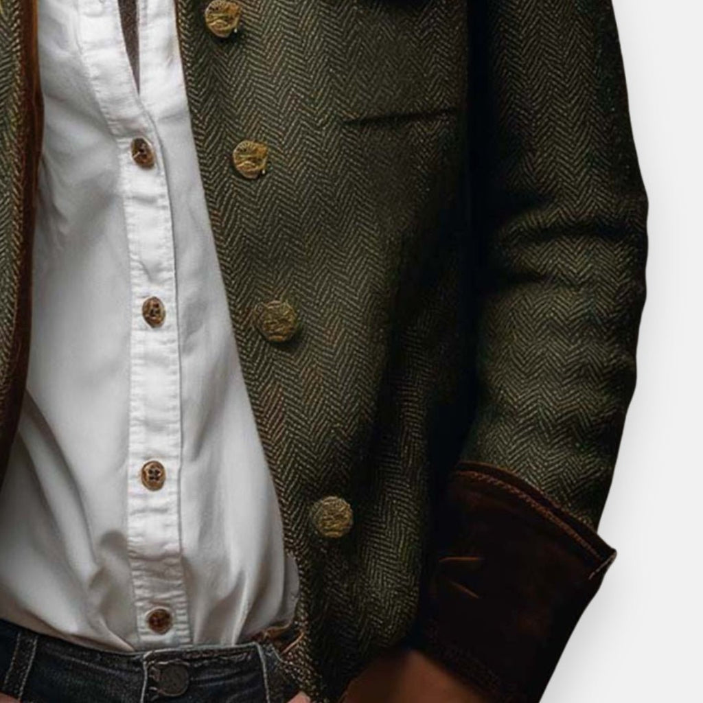 Daniela | Chaqueta de tweed con detalles de terciopelo - Inés Atelier