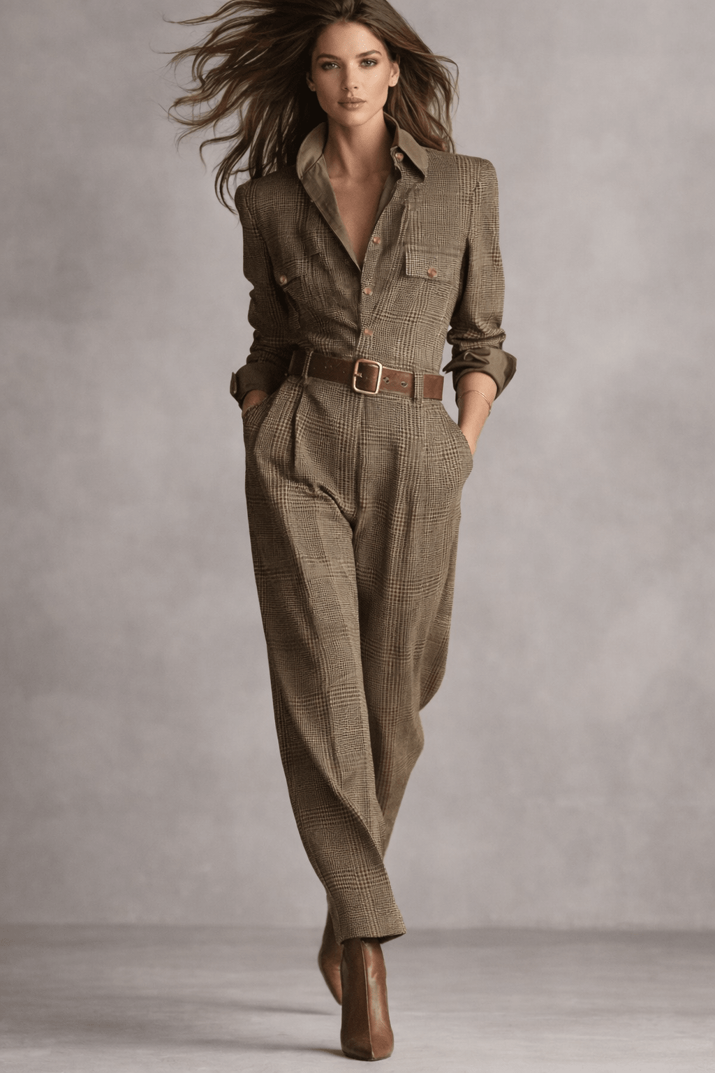 Freya | Mono de tweed con estampado de cuadros - Street Atelier