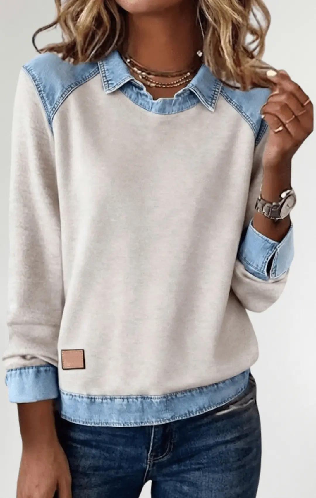 Karina | Jersey combinación con Denim