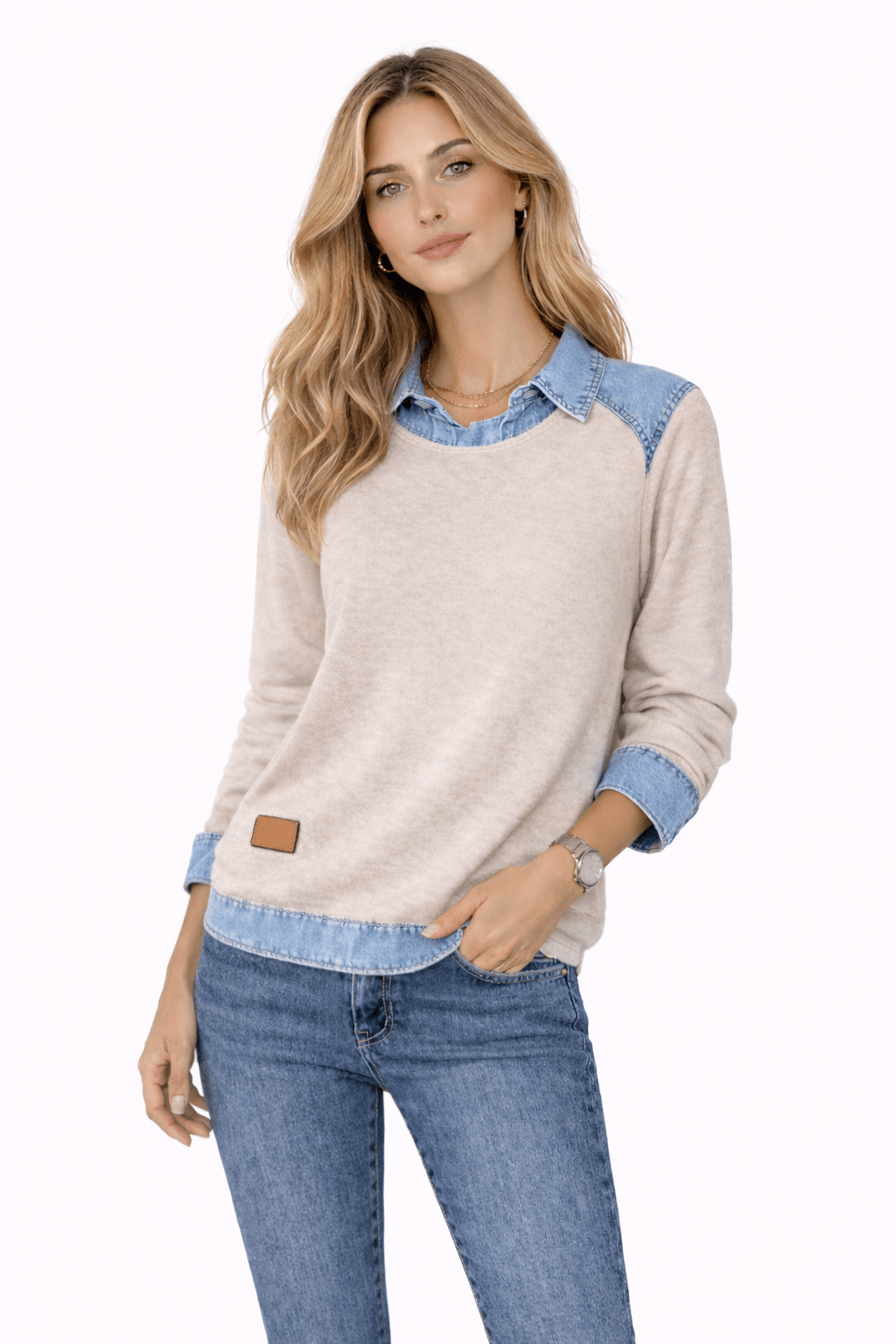 Karina | Jersey combinación con Denim - Street Atelier