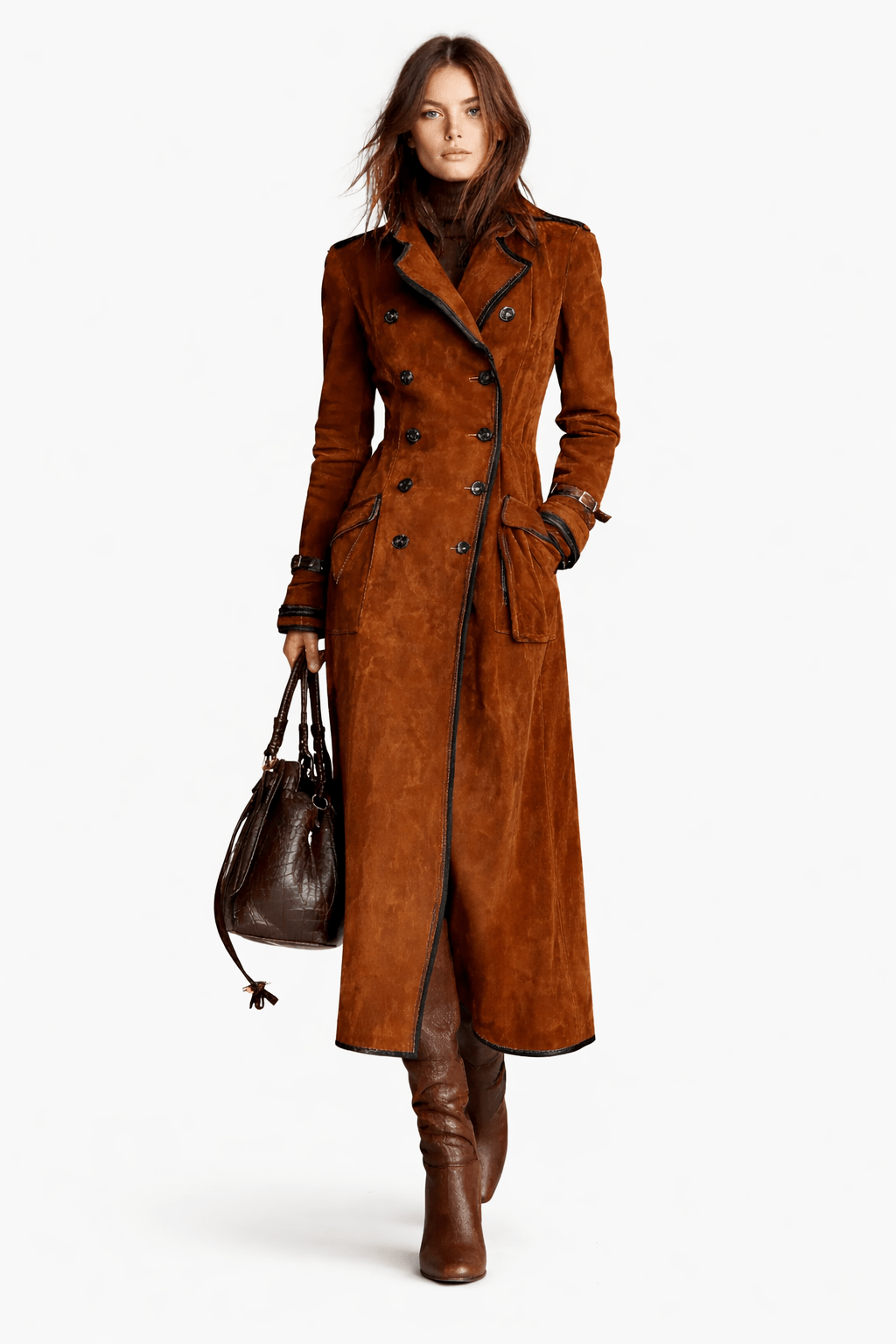 Lorena - Chaqueta larga de ante vegano - Street Atelier