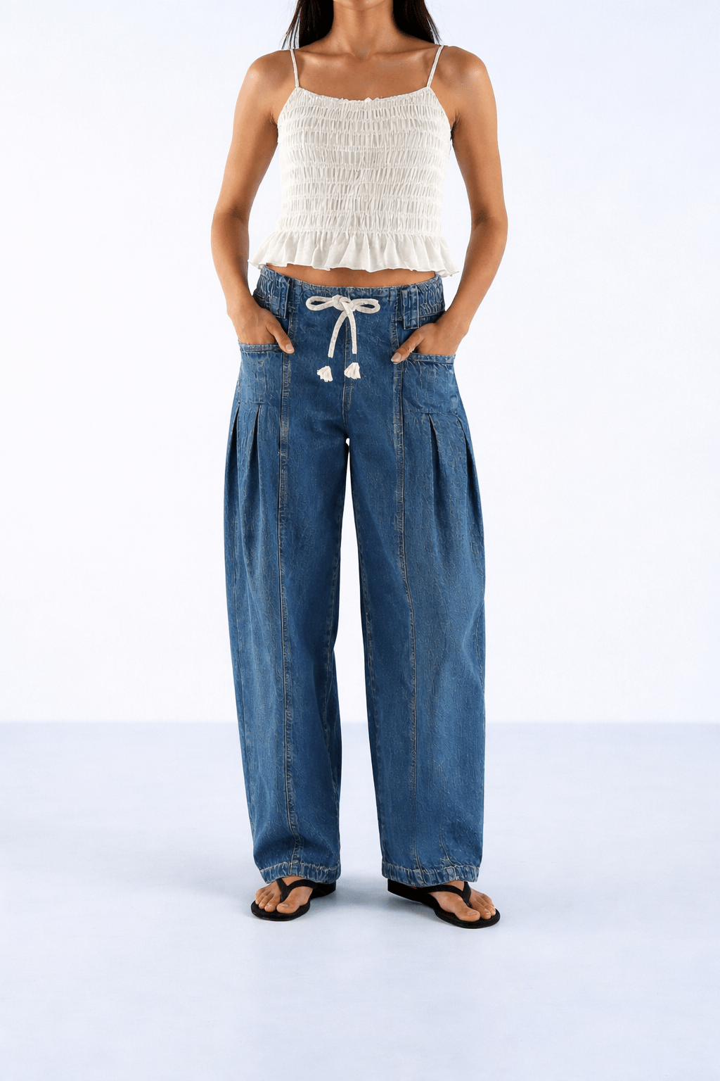Marina |Vaqueros Anchos con Cordón - Street Atelier