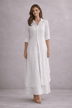 Noelia | Conjunto Vestido Camisero y Pantalón Lino - Street Atelier