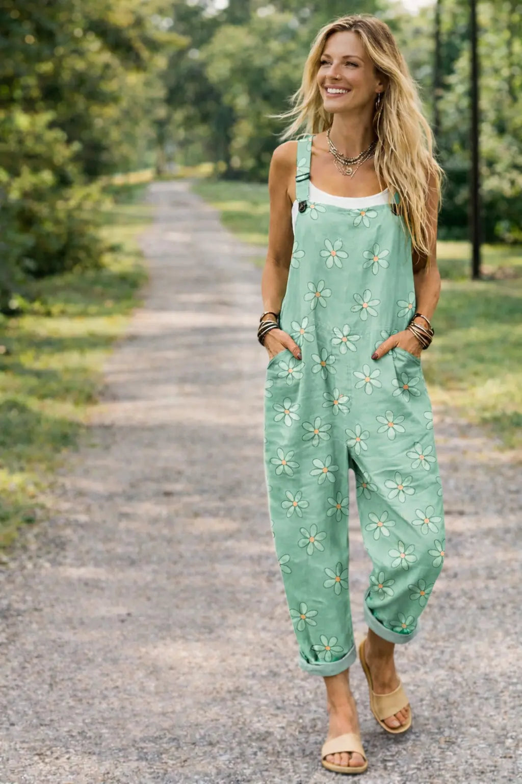 Peto Willow | Mono Boho Estampado con Tirantes Ajustables