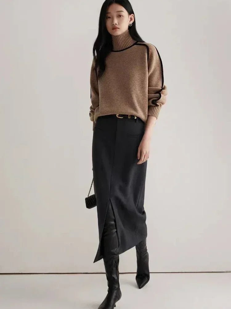Olivia Madrid | Jersey de cachemira con contraste exclusivo - Inés Atelier