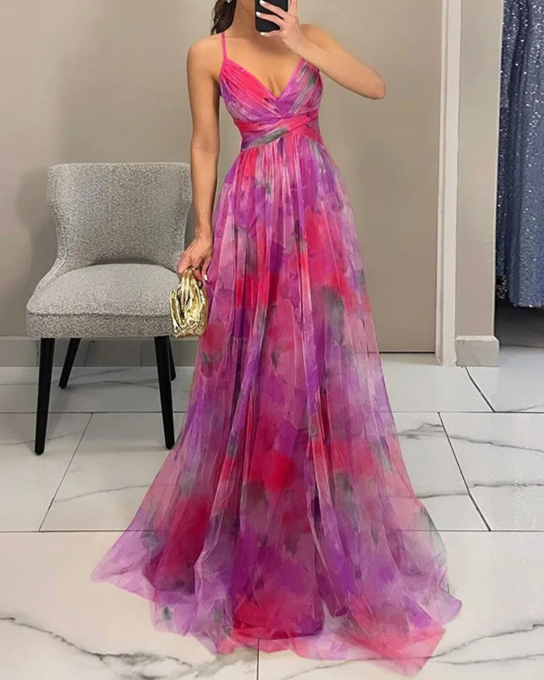 Brianna | Vestido largo con estampado floral