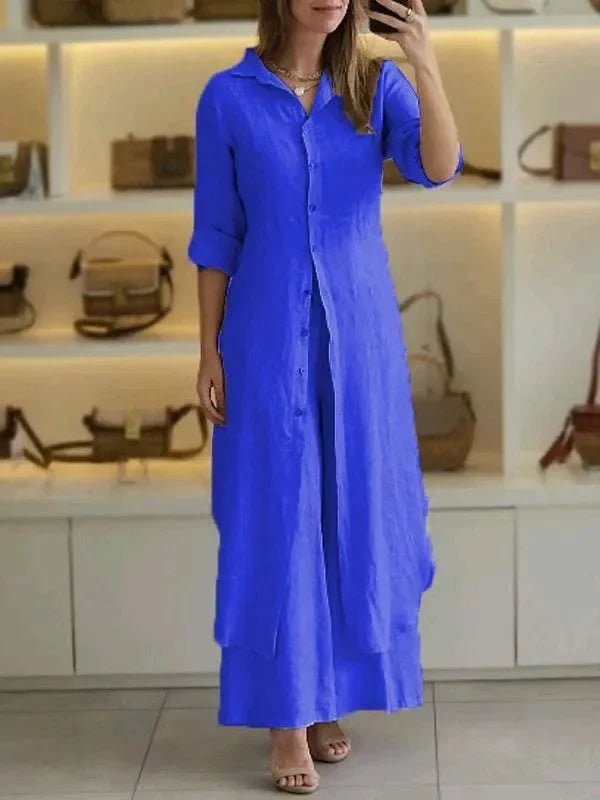Lunara™ - Luftiges & Entspanntes Set mit Blusenkleid und Hose - Street Atelier