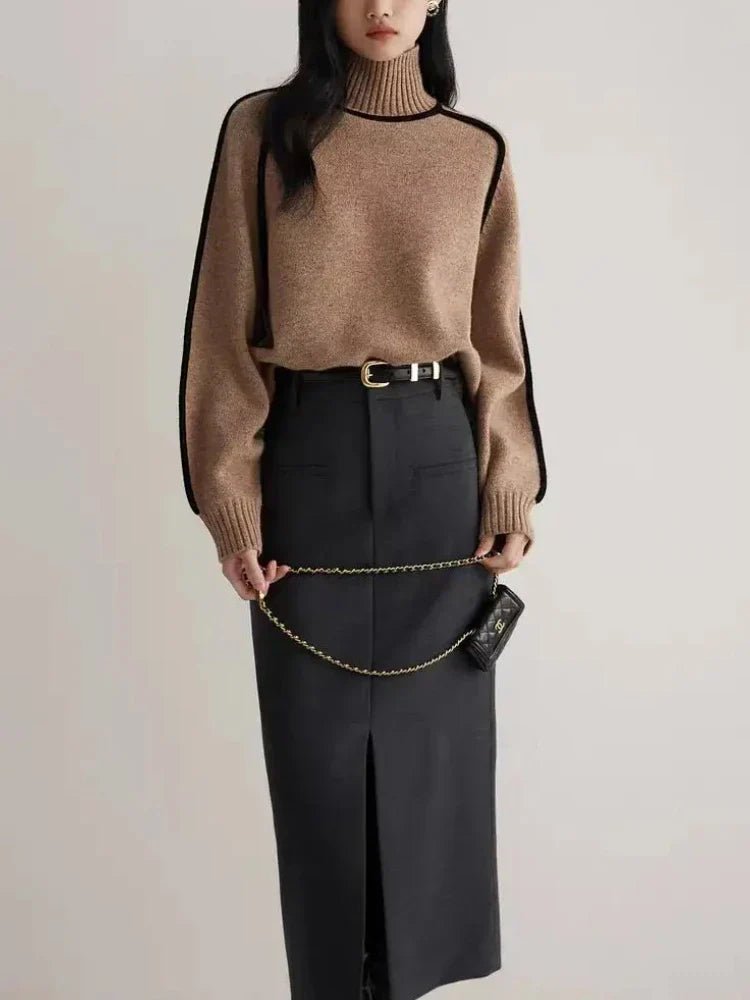Olivia Madrid | Jersey de cachemira con contraste exclusivo - Inés Atelier