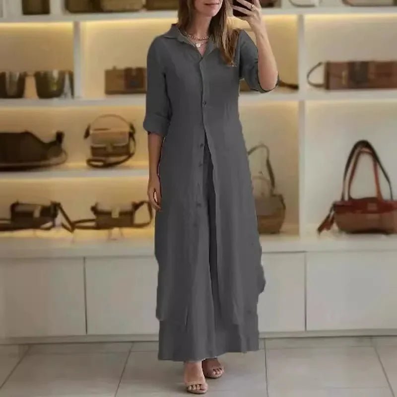 Lunara™ - Luftiges & Entspanntes Set mit Blusenkleid und Hose - Street Atelier