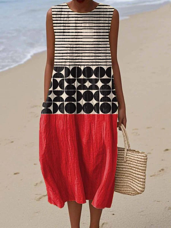 Amatista | Vestido Midi Geométrico