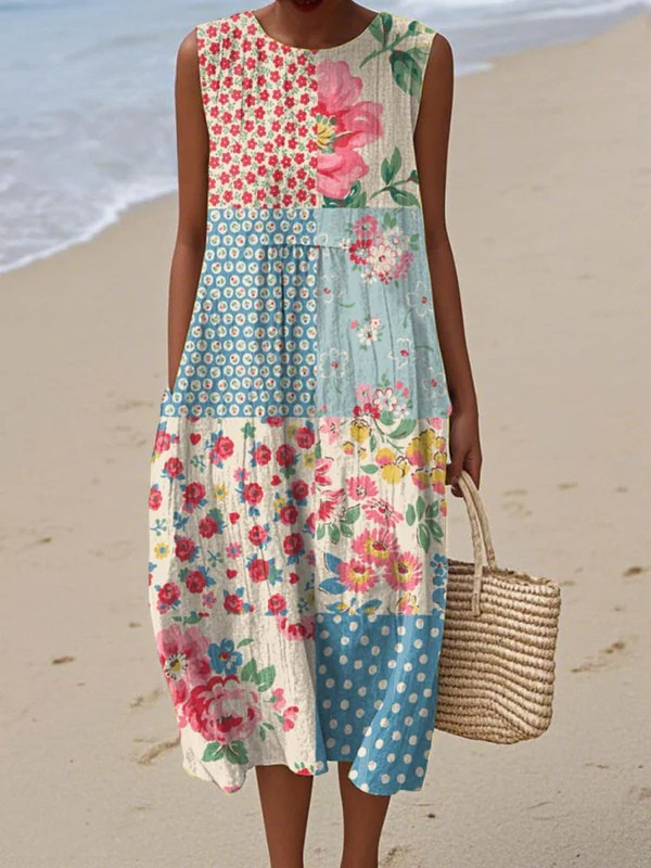 Azucena | Vestido midi Patchwork