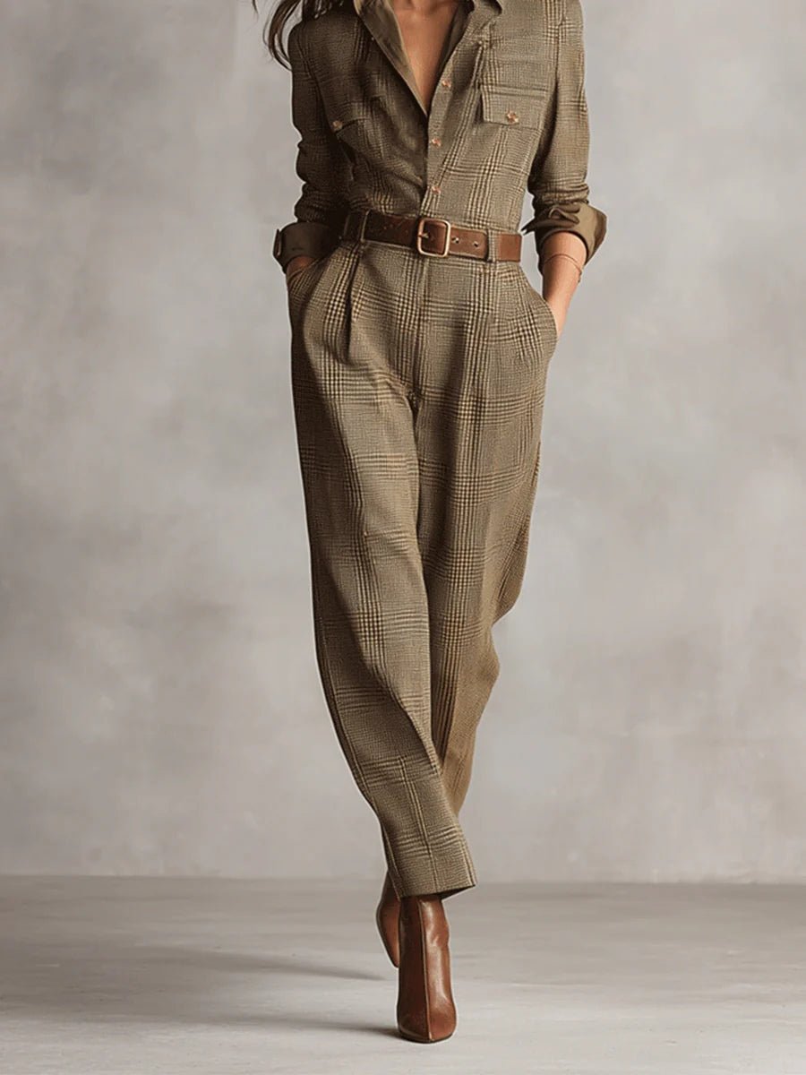 Mellura™ - Maßgeschneiderter Tweed - Jumpsuit mit Karomuster und raffinierten Details - Street Atelier