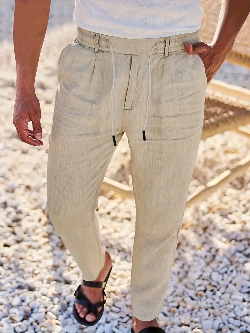 Eduardo | Pantalones de Lino con Cordón