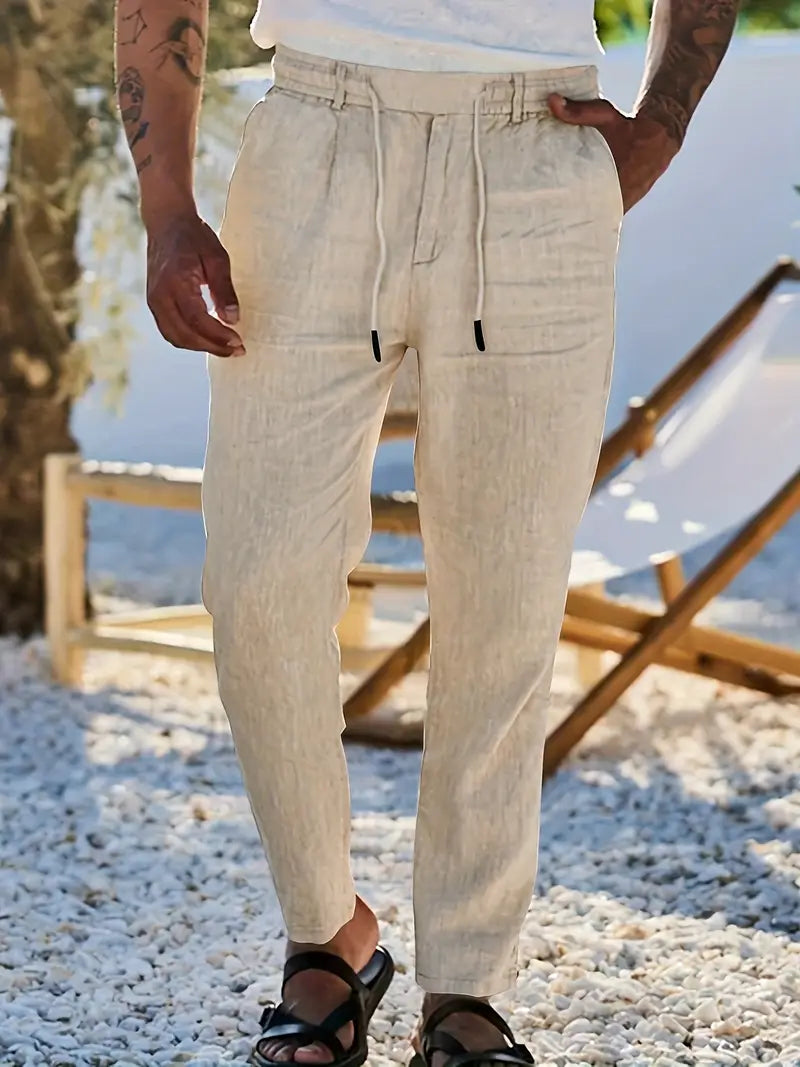 Eduardo | Pantalones de Lino con Cordón