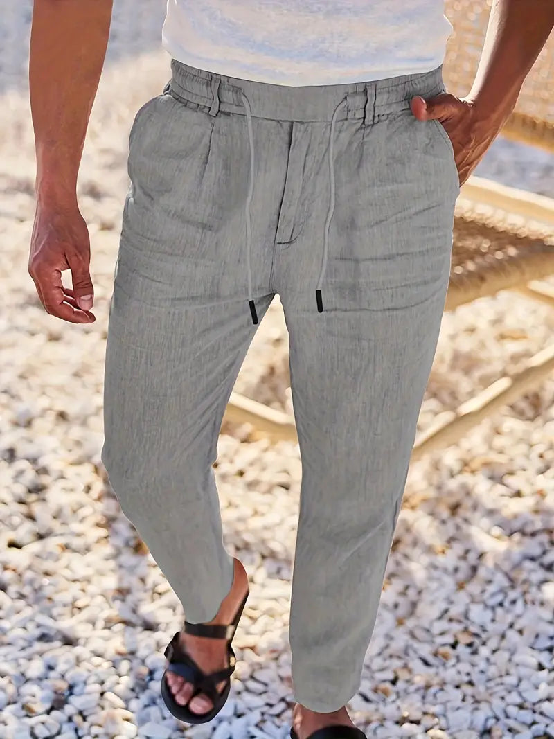 Eduardo | Pantalones de Lino con Cordón