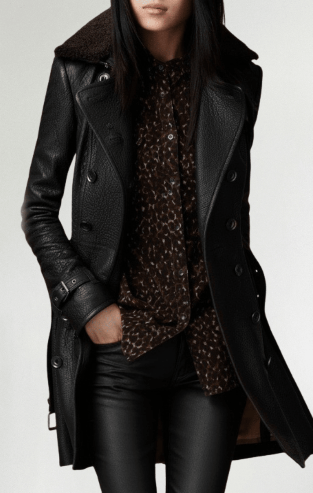 Cristina™ - Abrigo elegante de cuero - Street Atelier