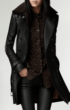 Cristina™ - Abrigo elegante de cuero - Street Atelier