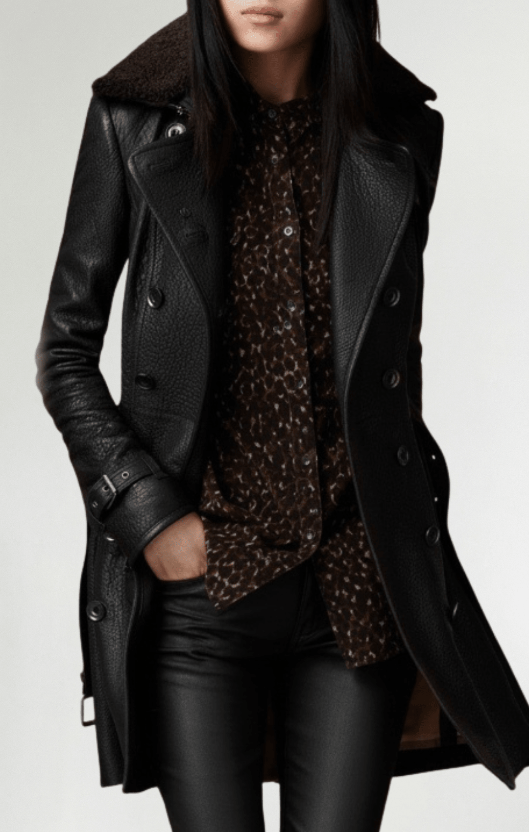 Cristina™ - Abrigo elegante de cuero - Street Atelier