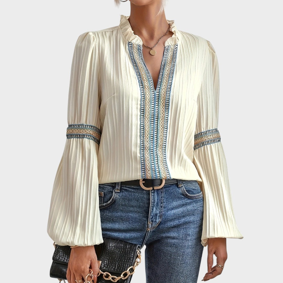Winona | Blusa Vintage con Cuello en V