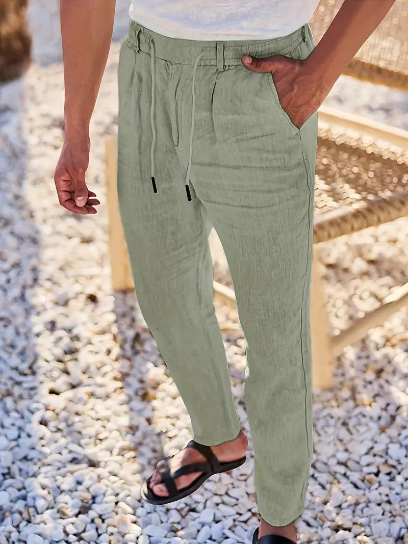 Eduardo | Pantalones de Lino con Cordón