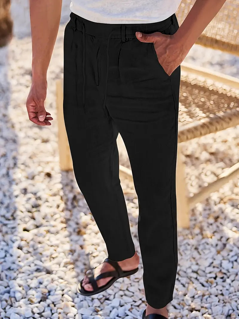 Eduardo | Pantalones de Lino con Cordón