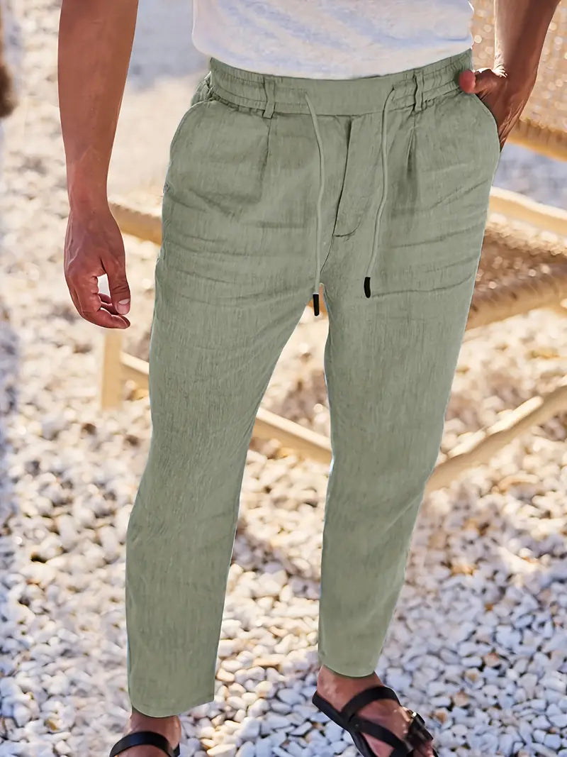 Eduardo | Pantalones de Lino con Cordón