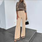 Celia | Elegante conjunto compuesto por top corto y pantalón ancho para mujer. - Inés Atelier
