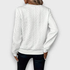 Blanca | Jersey con cremallera frontal y tejido de punto trenzado - Inés Atelier