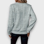 Blanca | Jersey con cremallera frontal y tejido de punto trenzado - Inés Atelier