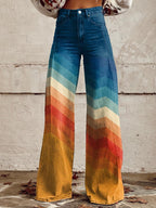 Malena | Pantalones retro con estampado en zigzag, muy elegantes