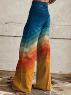 Malena | Pantalones retro con estampado en zigzag, muy elegantes