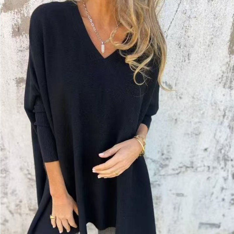 Lucía | Jersey Cuello en V y corte holgado - Inés Atelier