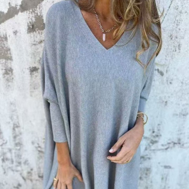 Lucía | Jersey Cuello en V y corte holgado - Inés Atelier