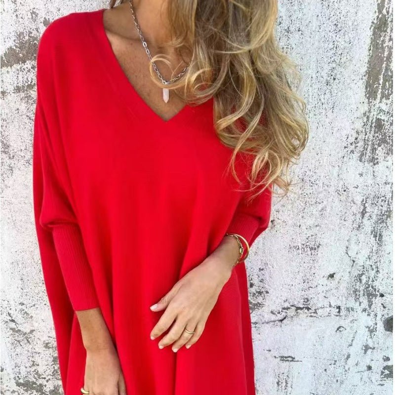 Lucía | Jersey Cuello en V y corte holgado - Inés Atelier
