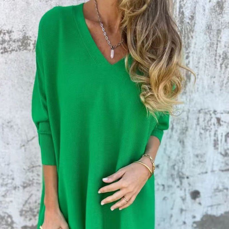 Lucía | Jersey Cuello en V y corte holgado - Inés Atelier