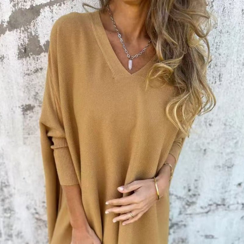 Lucía | Jersey Cuello en V y corte holgado - Inés Atelier