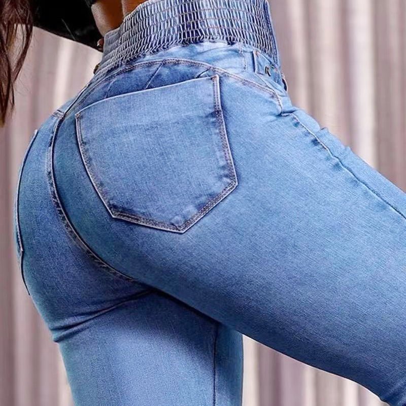 Sara | Vaqueros elásticos con cintura alta - Inés Atelier